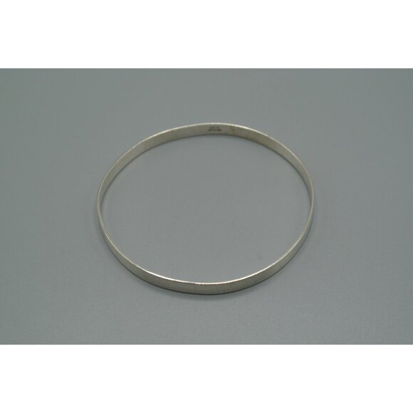 Silver Bracelet Plain Bangle Style 10.17g Sterling 925 2.75" Diameter DCJ Mark - Picture 2 of 8